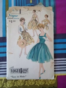 Vogue Sewing Pattern 4998 Women's Dress Bolero Size 12 Complete Vintage - Picture 1 of 2