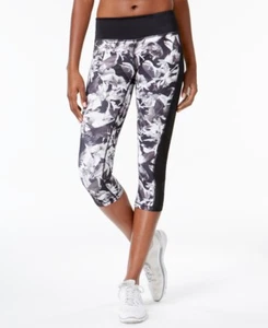 Ideology Womens Floral-Print Performance Cropped Leggings Size M Color Bw Floral - Picture 1 of 3