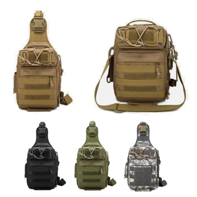 Taktisch Sling Umhängetasche Rucksack Molle Brusttasche für Camping Wandern - Bild 1 von 4