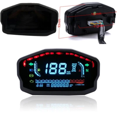 Motorcycle Digital Dash Panel LED Screen Speedometer Odometer Gauge Tachometer - Image 1 of 4