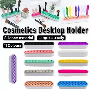 Silicone Makeup Organizer Cosmetic Storage Box Lipstick Brush Holder Desktop Box - Picture 1 of 35