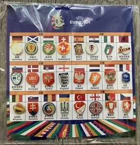 FULL SET 2024 UEFA EUROPEAN CUP Football 24 Teams Badges Set 25 Pins - Picture 1 of 4