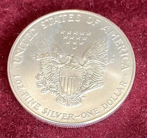M412 – Silbermünze One 1 Dollar 1oz Fine Silver Eagle USA Amerika 1993 Liberty - Bild 1 von 4