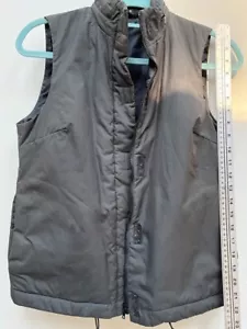Theory Vest Womens 100% Polyester Full Zip Up Green/ Brown Size Small Lined - Picture 1 of 12