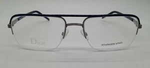 Occhiali Aviator Dior Homme 0168 Blu E5P Semi Cerchio 54-17-140 Italia Nuovi - Foto 1 di 5