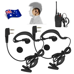2X Headset/Earpiece Ear Clip For Baofeng Walkie Talkie Radio Security 2 Pin - Picture 1 of 9