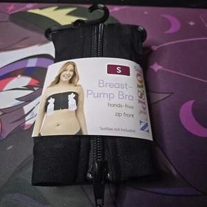Joyspun S Hands Free Zip Front Milchpumpe BH SCHWARZ Pumping Bandeau - Bild 1 von 2