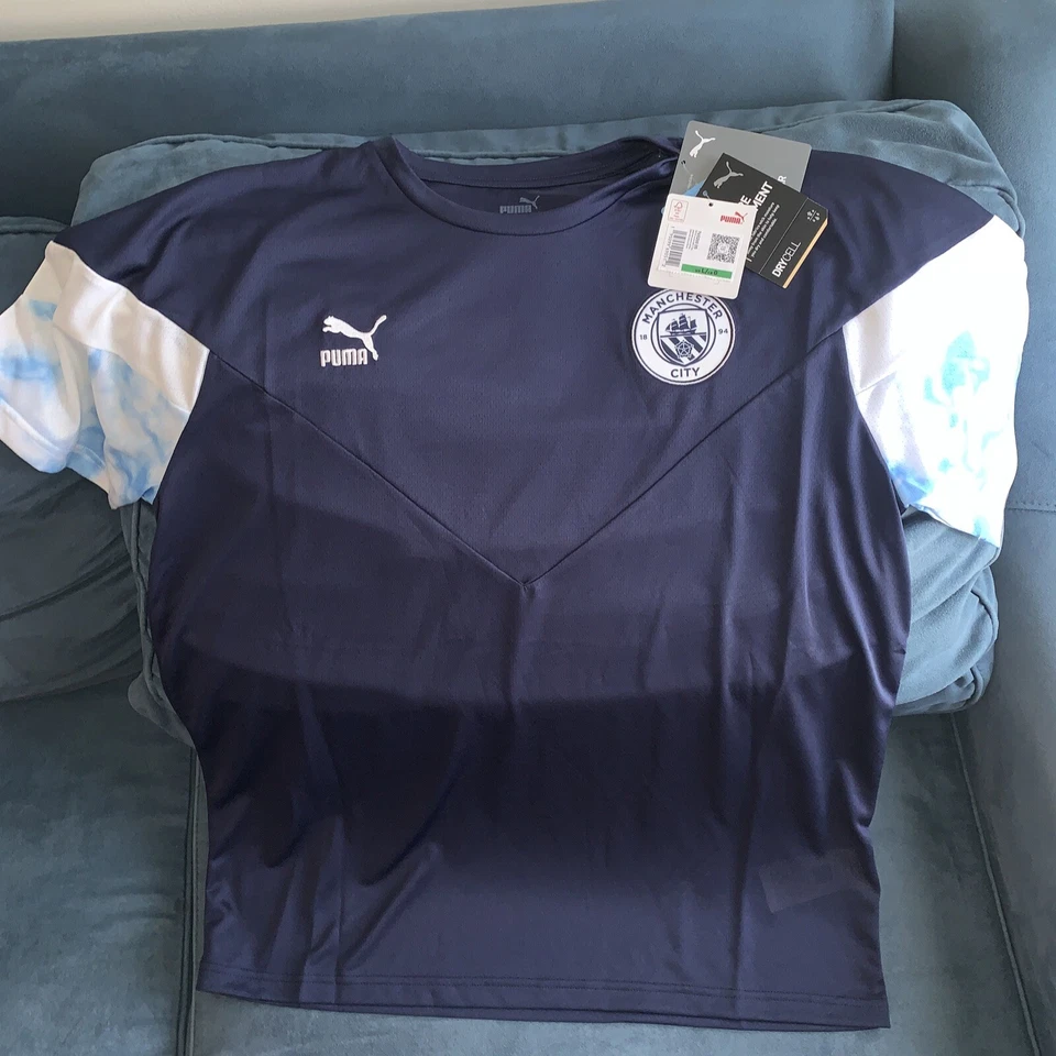 Puma Manchester City Iconic MCS Tee Soccer Jersey Size L Mens