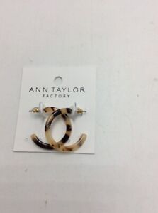 $29.99 Ann Taylor Factory open hoop  faux Tortoise earrings   #702