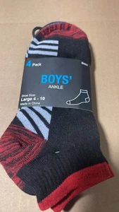 BOYS ANKLE SOCKS 4 PACK SIZE 4-10 - Picture 1 of 4