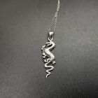 Sterling Silver Vintage Dragon Pendant With 18" Necklace