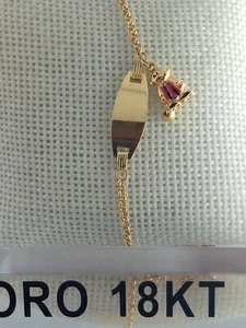 Bracciale in oro giallo 750 18 carati con calciatore lungo cm. 16, gr. 3,0  +225 - Foto 1 di 8