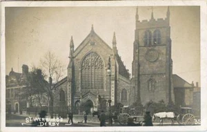 REAL PHOTO POSTCARD OF ST. WERBURG'S CHURCH, DERBY, DERBYSHIRE BY LEVER BROS. - Bild 1 von 2