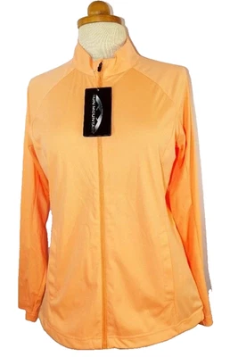 CHAQUETA SUN MOUNTAIN ZEPHYR CREMALLERA COMPLETA ALBARICOQUE PEQUEÑA GOLF EXTERIOR NUEVA CON ETIQUETAS Foto 1 de 4