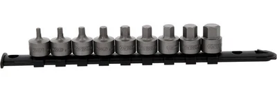 KS TOOLS 3/8" Juego de tuercas hexagonales interiores, corto, 9 piezas, 4-14 mm