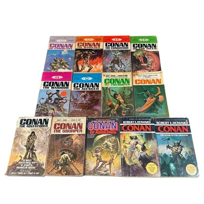 Vintage CONAN Book Lot of 13 by Robert E Howard Fantasy Paperback Collection - Imagem 1 de 4