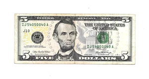 2006- $5.DOLLAR NOTE WITH FANCY NUMBER (54050040) GREAT BILL. - Picture 1 of 2