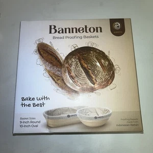 Banneton Bread Proofing Basket Set of 2 with Sourdough Bread Baking Supplies New - Picture 1 of 6