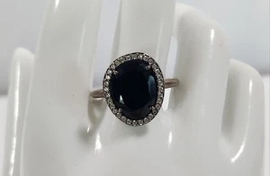 PANDORA S 925 ALE 60 Ring Legacy Black Spinel Gemstone/Halo Setting Size 9 - Picture 1 of 6