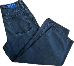 RARO Pantalones de mezclilla Big Boy Polar Patín Bordado Sueltos Negros Patinador Jeans Hombres M Hip Hop - Imagen 1 de 13