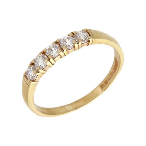 Gebrauchter Ewigkeitsring 9 kt Gelbgold Zirkonia 5 Steine Größe: J1/2 9 kt g... - Bild 1 von 2