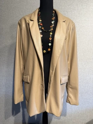 Chaqueta Blazer J.Joie Talla XL Para Mujer Cuero Sintético Suave Marrón Claro  Foto 1 de 4
