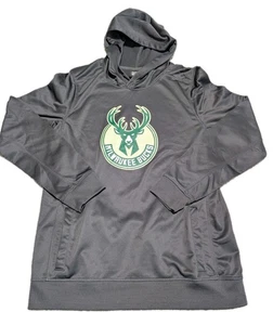 Majestic ThermaBase Milwaukee Bucks Gray Pocketed Hoodie XL 18 Youth - Picture 1 of 6