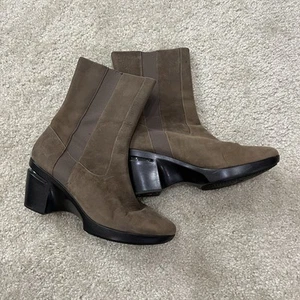 Cole Haan Air Sara Short Boots Mid Calf Olive Green Wm Sz 11 D29422 Pull On - Picture 1 of 20