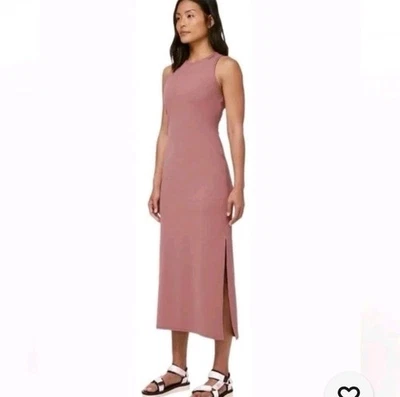 Nuevo con etiquetas Vestido Maxi Sin Mangas Lululemon Get Going Rojo Polvo Talla 10 Foto 1 de 4