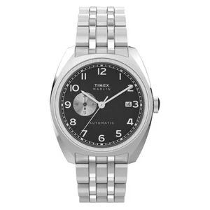 Timex Marlin Automatic 40mm Classic Stainless Steel Silver Black Watch TW2W58800 - Picture 1 of 9