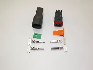 2X BLACK DEUTSCH DT SERIES CONNECTOR SET 16-18-20 GA STAMPED NICKEL TERMINALS - Bild 1 von 1