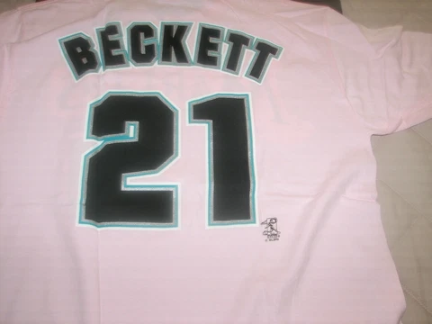 FLORIDA MARLINS JOSH BECKETT PINK T-SHIRT Cover