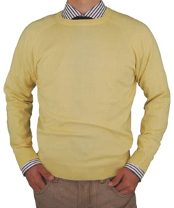Luciano Natazzi Mens Sweater Crew Neck Cotton Long Sleeve Pullover Slim Fit - Picture 1 of 2