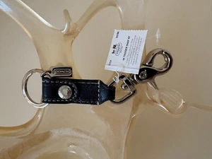 NWT Coach vintage leather Trigger Snap Key Fob black #92354 - Picture 1 of 3