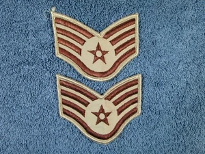 2 parches de rango de uniforme de sargento de la USAF de 4" marrón/beige parche militar H5 - Imagen 1 de 1