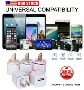 Universal Mobile Phone Wall Charger USB Adapter US Plug 5V 1A iPhone LG Samsung - Picture 1 of 13