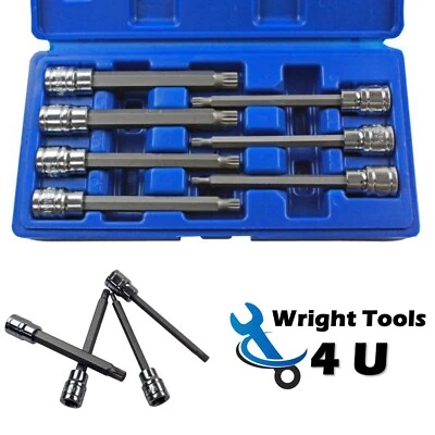 US PRO ToolsSpline Socket Set 110mm Long 7pc 3/8” DR  Triple Square tools 1496 - Image 1 of 3