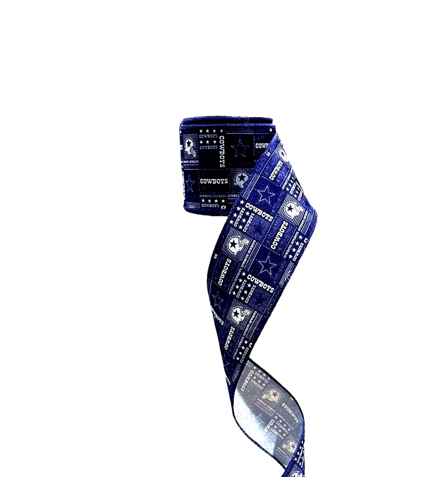 2.5" Wired Cowboys Collage Football Sports Team Ribbon  (10 Yard Roll) - Image 1 of 1
