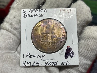 1941 South Africa One Penny Coin Excellent Condition - Image 1 of 4