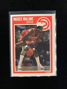 1989-1990 Fleer Basketball Near Mint - Mint Moses Malone Atlanta Hawks HOF - Picture 1 of 2