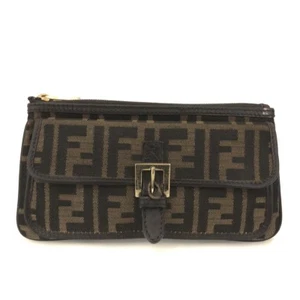 FENDI Zucca Canvas Cosmetic Pouch Bag Khaki/8BD1271 - Picture 1 of 16