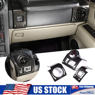 Juego de marco de ajuste de ventilación de aire de tablero interior ABS de fibra de carbono para Hummer H2 2003-07 Foto 1 de 4