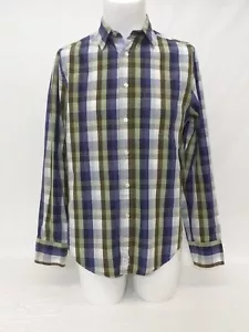 Canterbury of New Zealand Green Blue Squares Button Front Shirt Mens Size Small - Picture 1 of 1