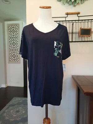 Camisa para dormir Liz Claiborne azul marino floral •Nueva con etiqueta• Talla mediana  Foto 1 de 4