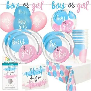 Gender reveal party decorations and gender reveal party table decorations