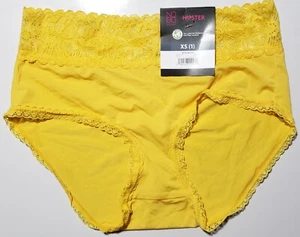NWT No Boundaries Micro Hipster Women's Yellow Panties With Lace - Picture 1 of 3