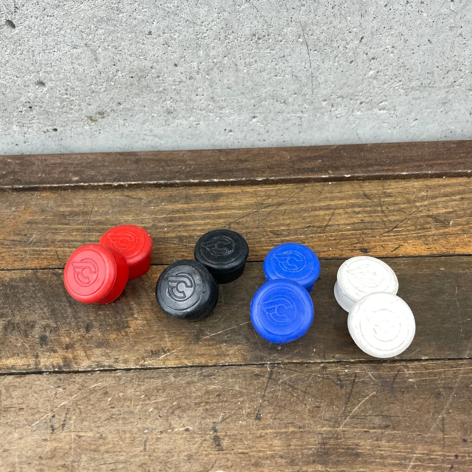 Vintage Cinelli Logo Bar End Plugs Lot Red White Blue 8 Road Handlebar Caps E - Image 1 of 4