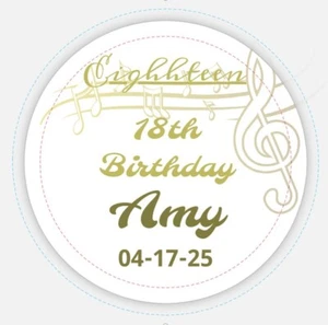 18 Happy Birthday Cumpleanos Personalized Party Custom Round Label Stickers 2" - Picture 1 of 2
