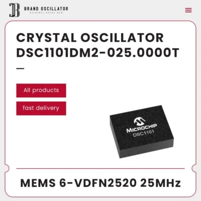 Oscilador de cristal DSC1101DM2-025.0000T MEMS 6-VDFN2520 25MHz 3.6V -55°C ~ 125°C Foto 1 de 4