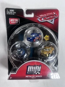NEW Disney Pixar Cars Mini Racers Metallic Series 3 Pack McQueen Diecast Mattel - Picture 1 of 2